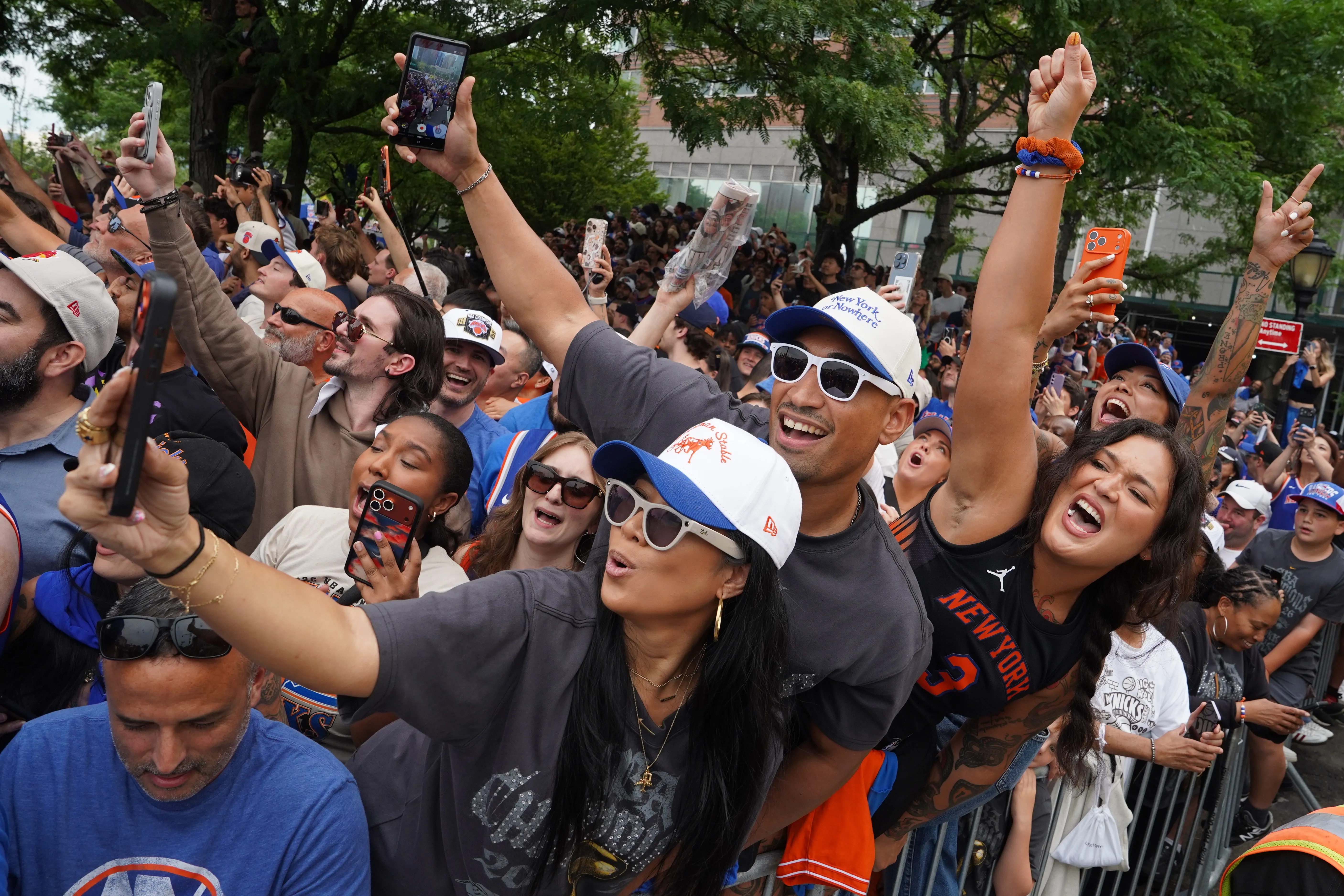 New York Knicks ticker-tape parade down Manhattan's "Canyon of Heroes" to celebrate their 2026 NBA Championship