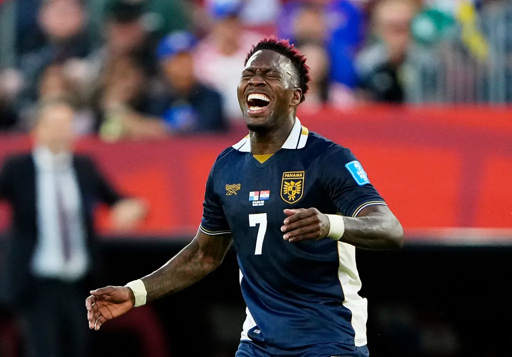 Panama's Jose Luis Rodriguez reacts.