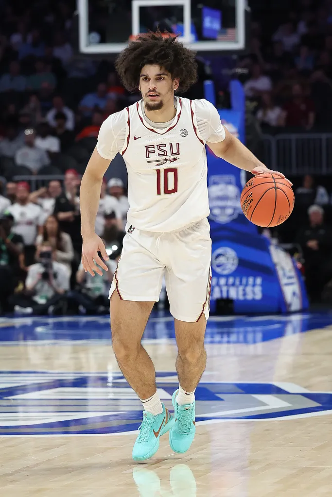 Florida State Seminoles guard Lajae Jones (10) during the ACC Men's basketball tournament between the California Golden Bears and the Florida State Seminoles