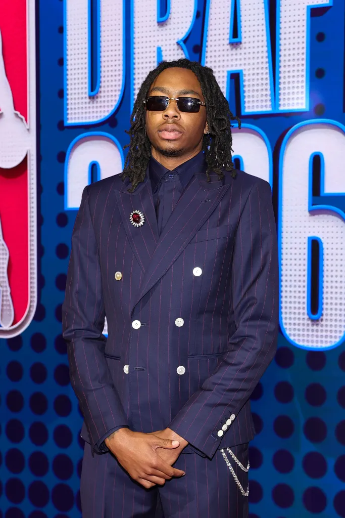 Isaiah Evans poses on the red carpet prior to Round One of the 2026 NBA Draft at Barclays Center on June 23, 2026 in New York City.