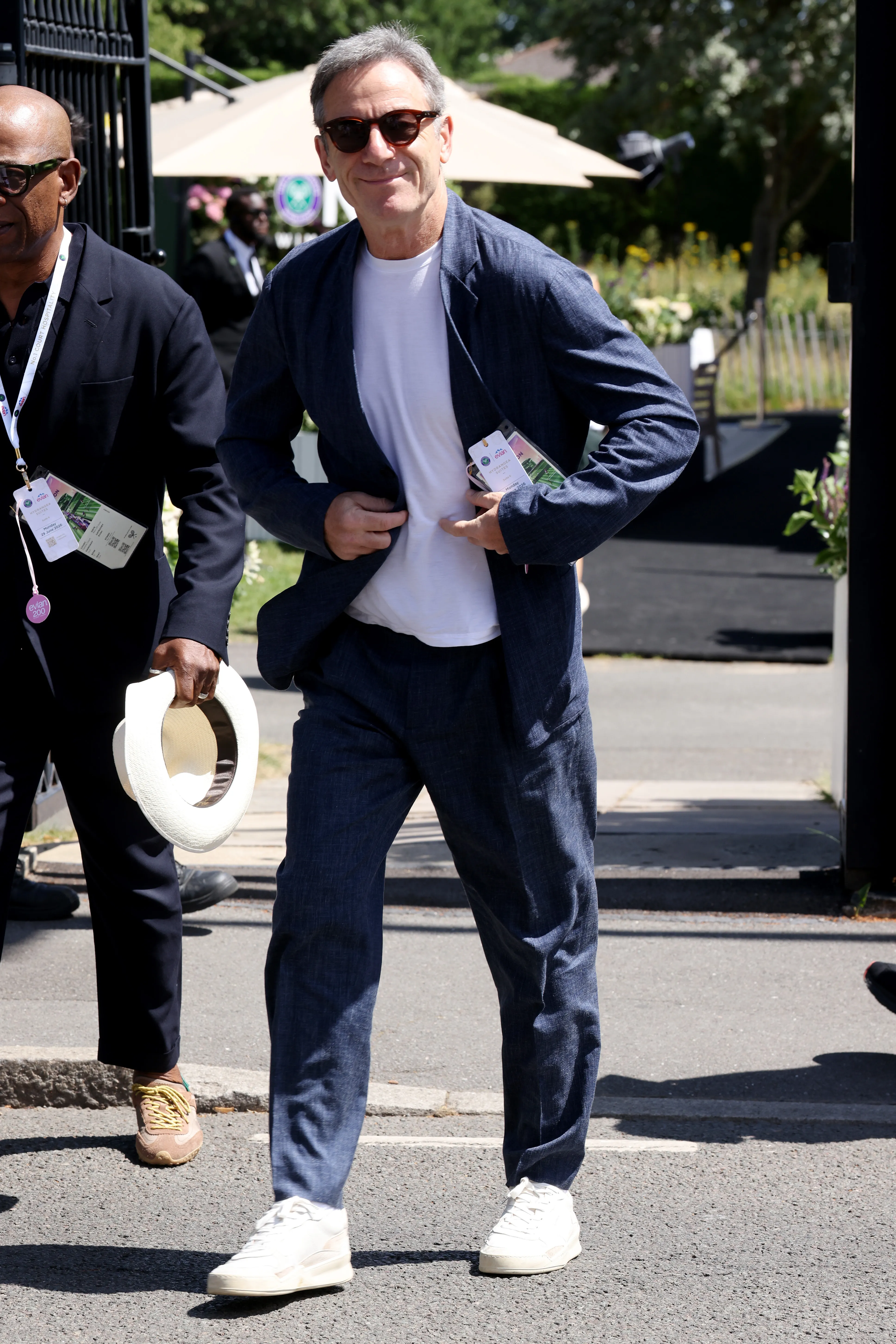 Jason Isaacs during day one of the 2026 Wimbledon Tennis Championships 