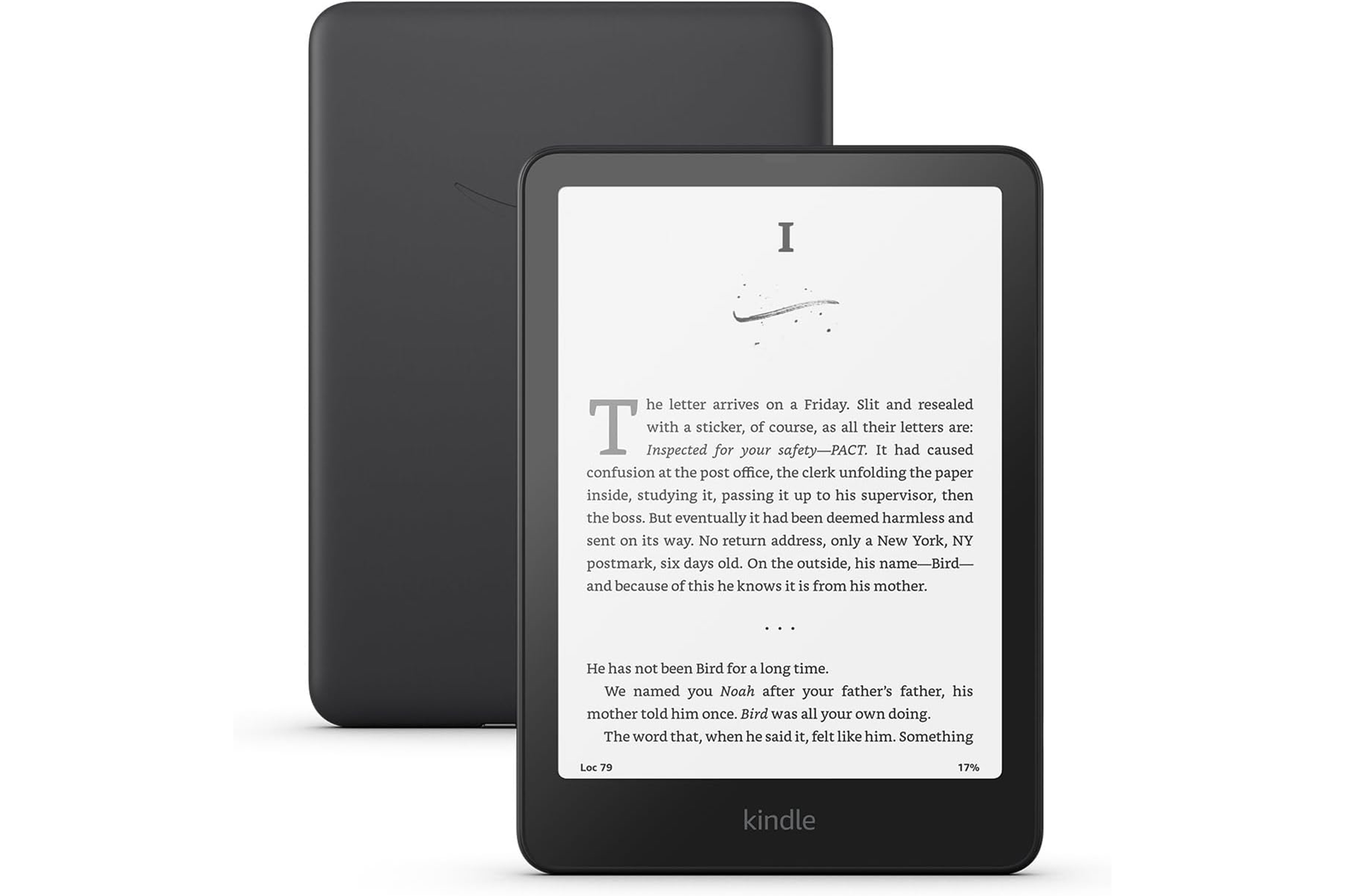 Kindle Paperwhite showing a book page.