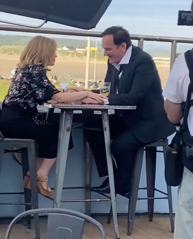 Kylie Minogue and Quentin Tarantino filming in a Welsh seaside town.