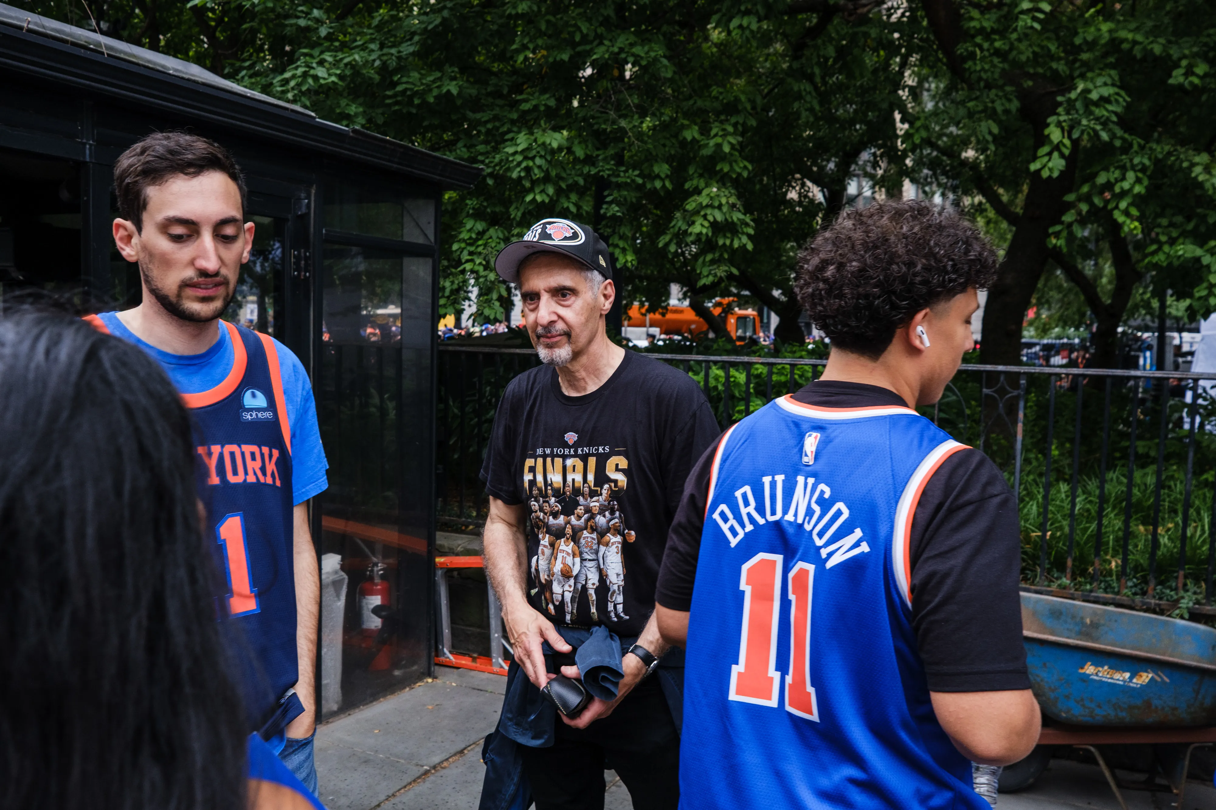 John Turturro and his son Diego attend the NYC Knicks parade