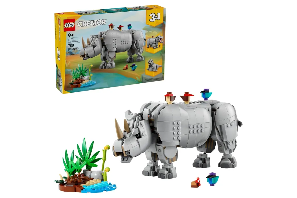 LEGO Creator 3 in 1 Wild Animals: Majestic Rhino with Birds