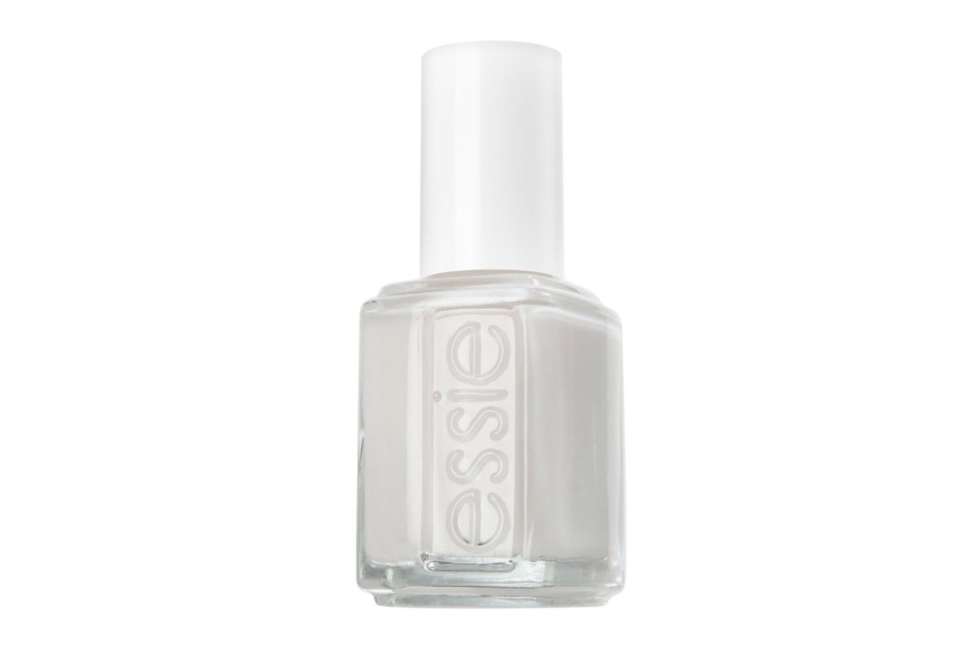 Essie "Marshmallow" white nail polish bottle.