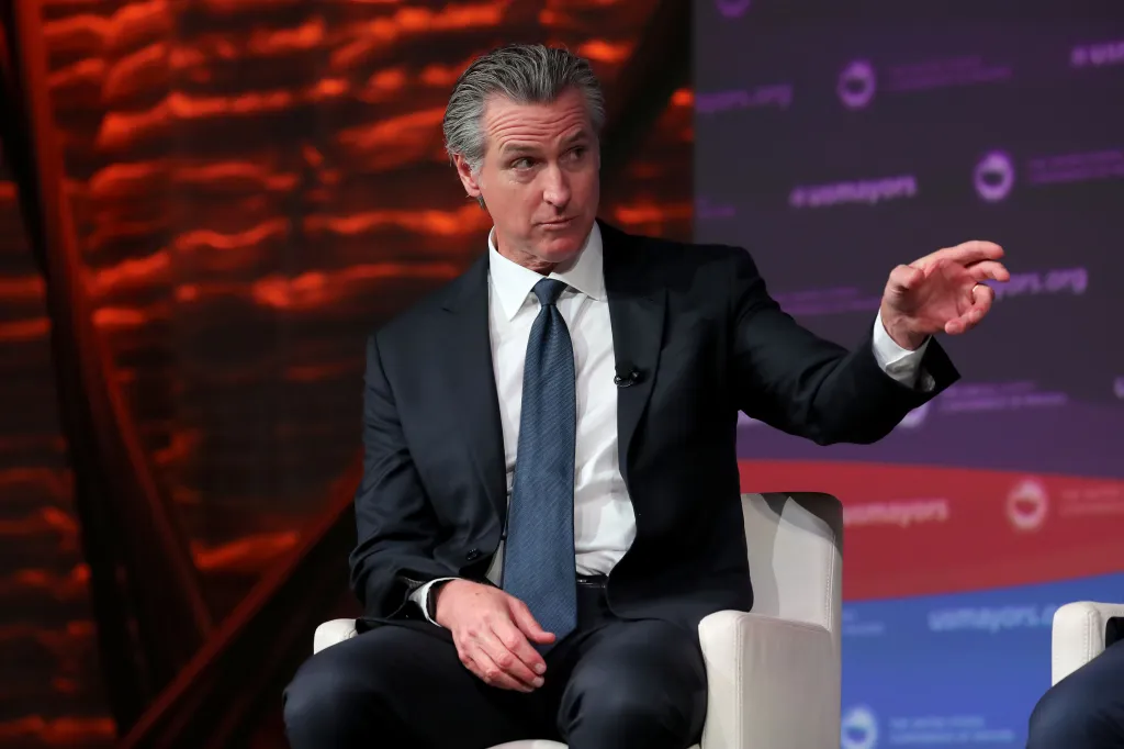 Gavin Newsom speaking at the U.S. Conference of Mayors' 94th Annual Meeting.