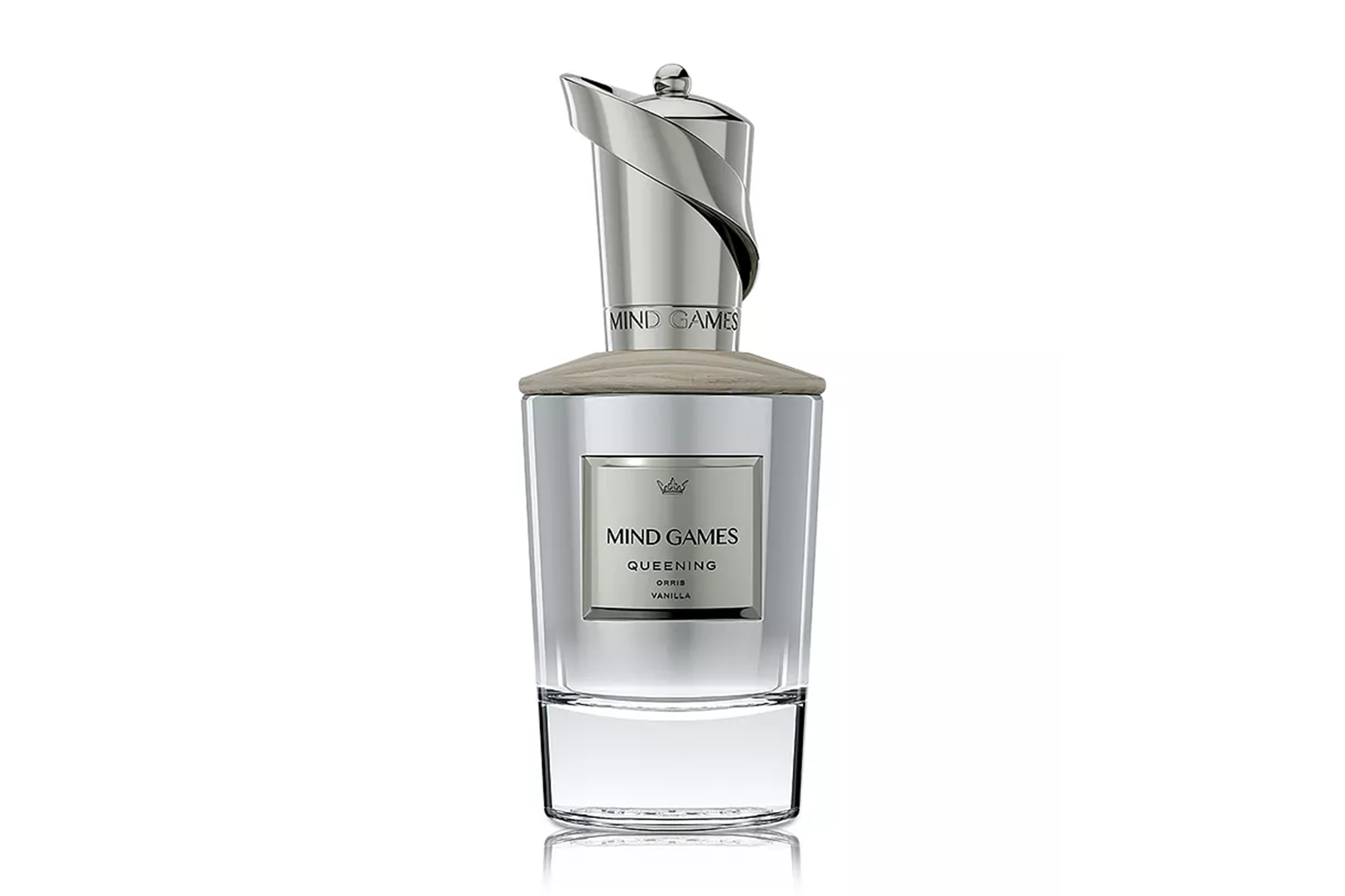 Mind Games Queening Orris Vanilla perfume bottle.