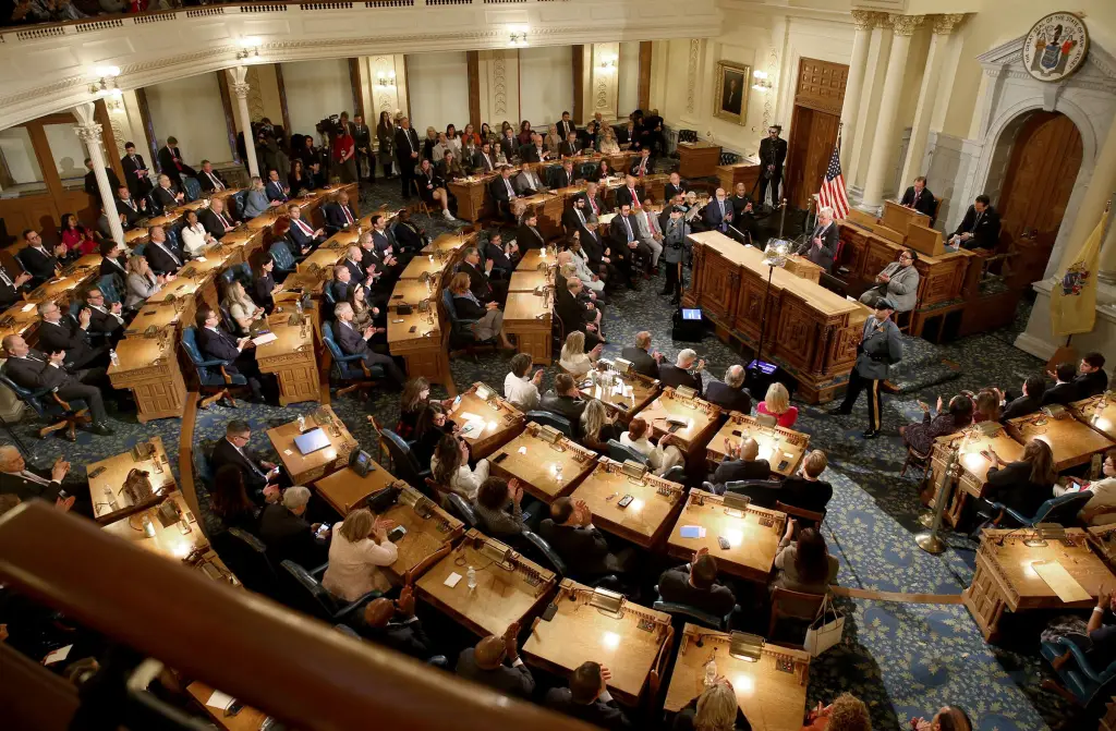 New Jersey Governor Phil Murphy delivering his State of the State address to a joint session of the Legislature.