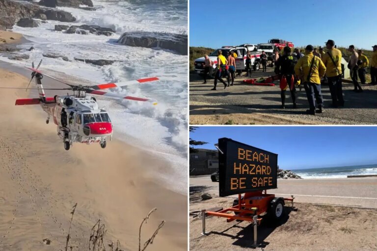 1 person dead and another in critical condition after being swept into the ocean in Santa Cruz