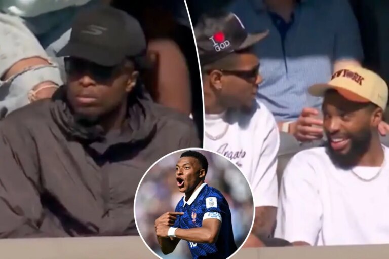 Knicks stars attend World Cup match at MetLife Stadium as title tour rolls on