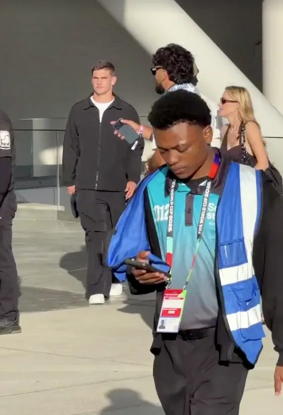 Puka Nacua and Ty Simpson at the USA vs. Turkey World Cup game at Sofi Stadium.