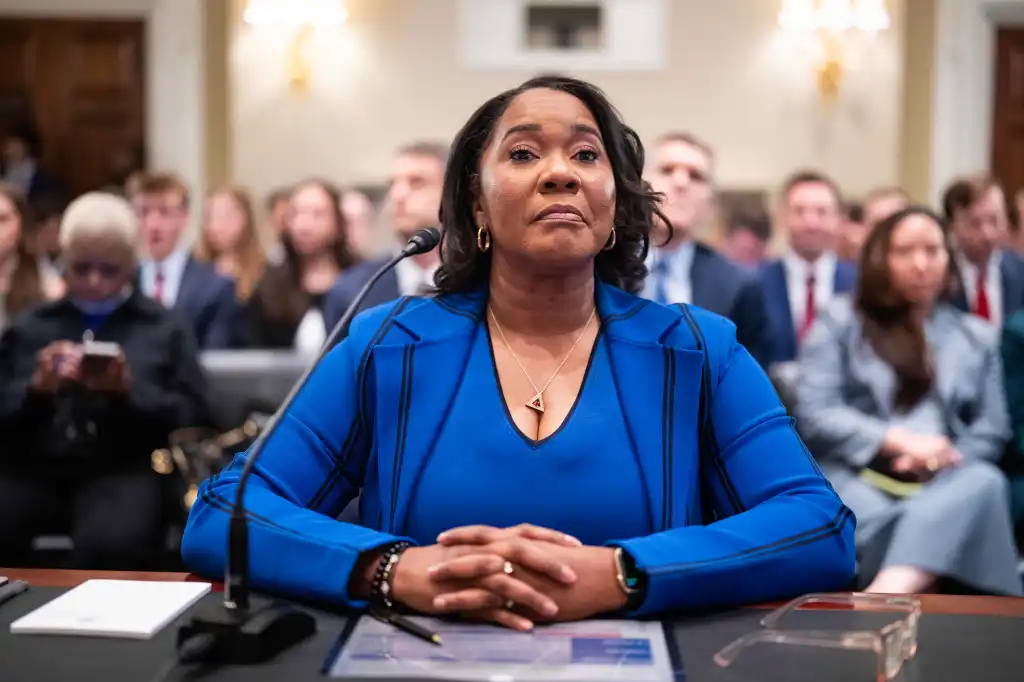 Regina Wallace-Jones, CEO of ActBlue, prepares to testify during the House Administration Committee hearing on  June 10, 2026. 