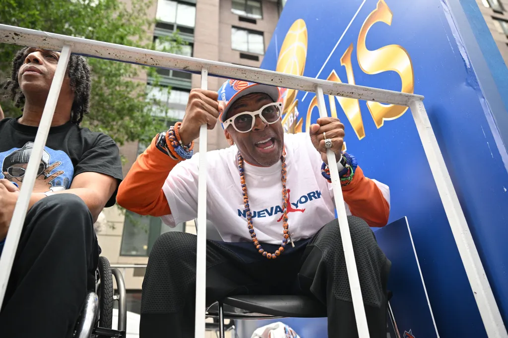 Spike Lee attends the New York Knicks NBA Championship Ticker-Tape Parade.