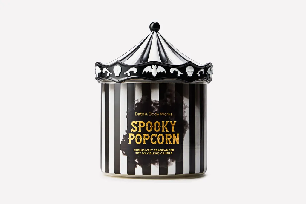 spooky popcorn candle
