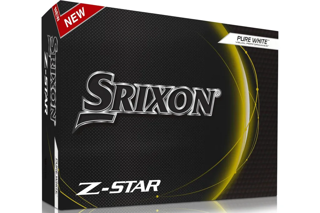 Box of Srixon Z-Star Pure White golf balls.