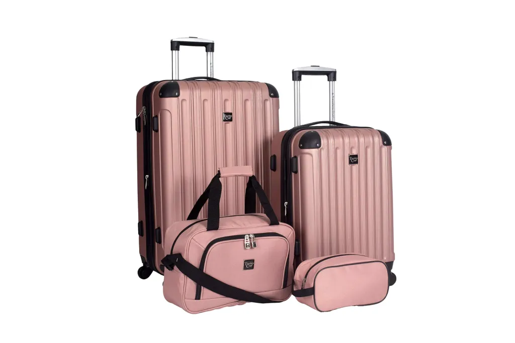 pink luggage set