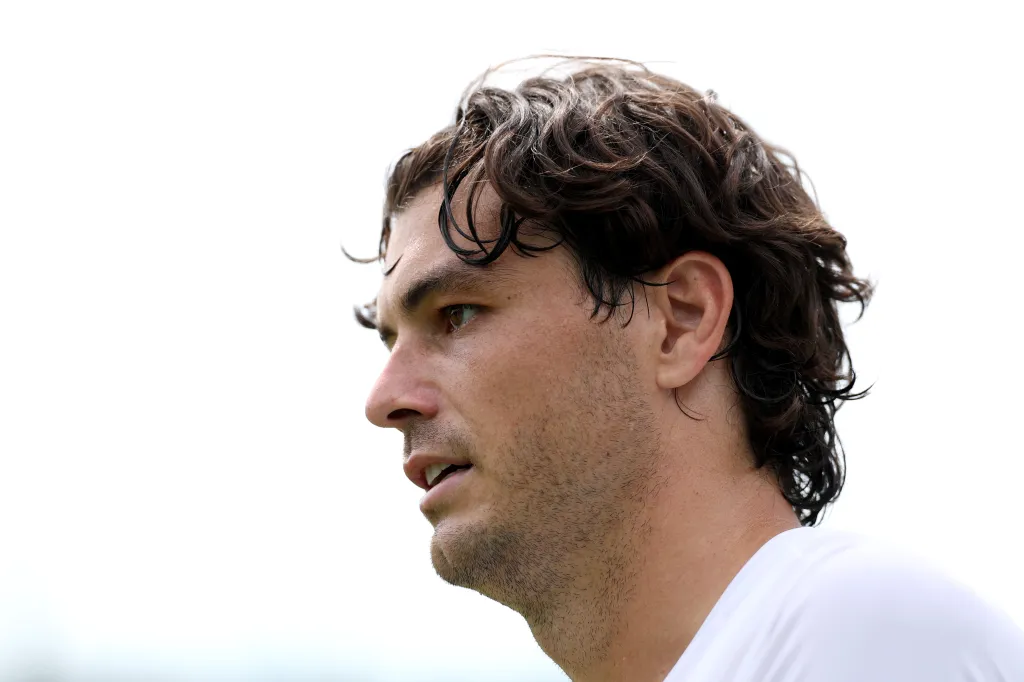 Tennis player Taylor Fritz looking ahead.