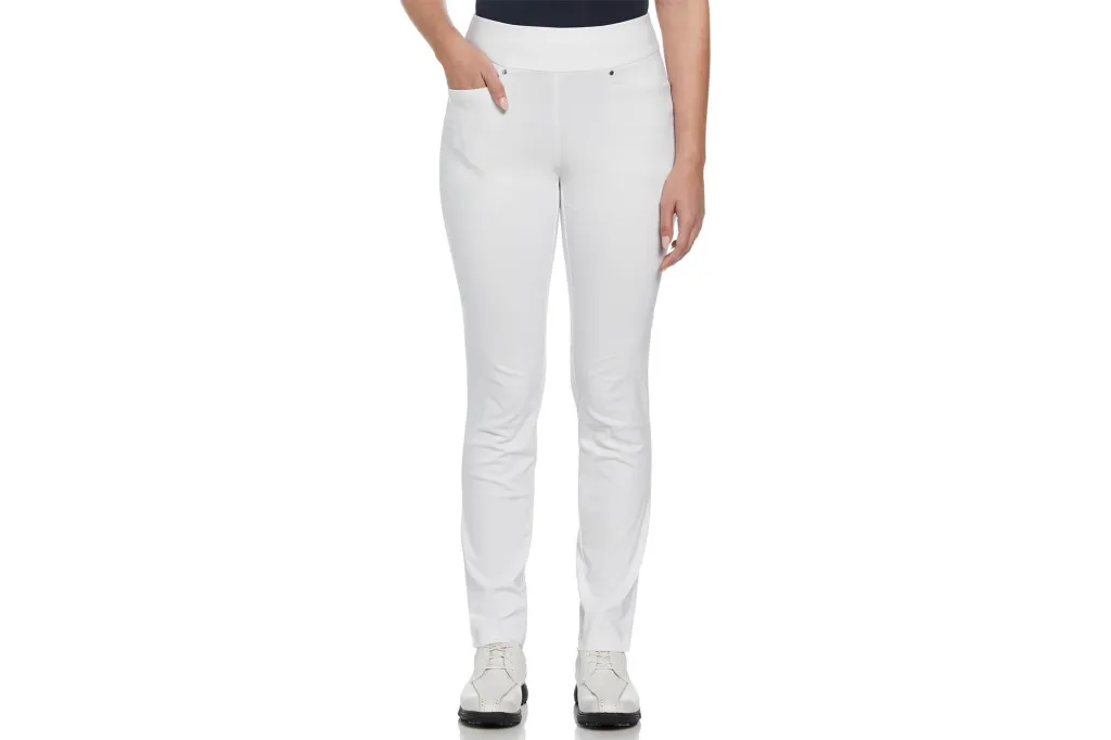 Women's white golf pants.