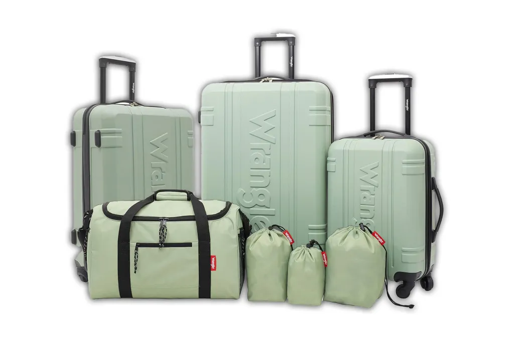 Green luggage set