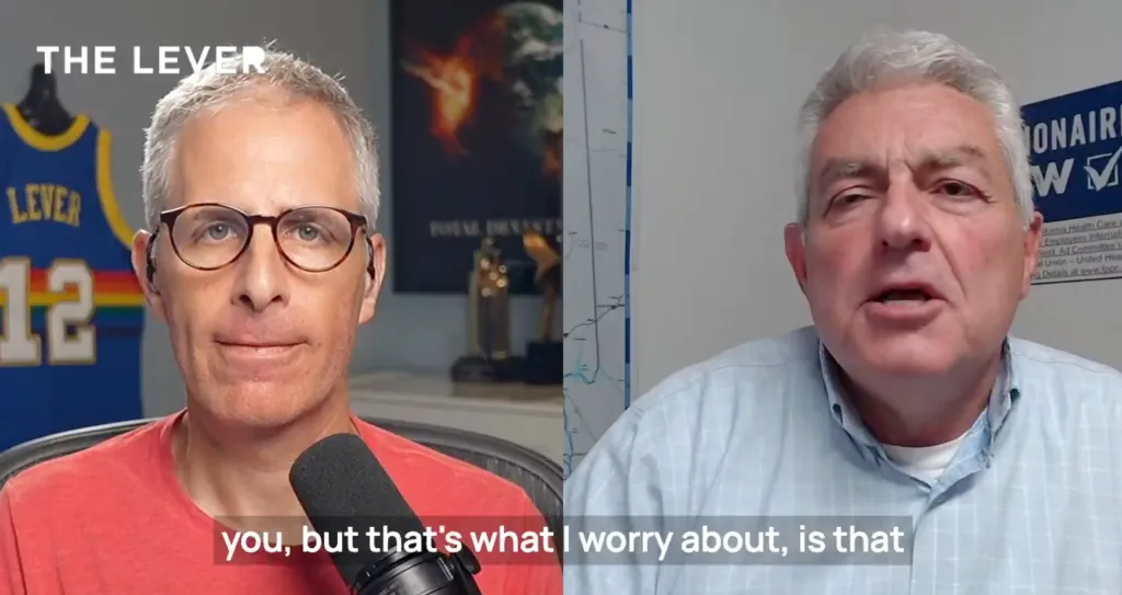 Dave Risota and Dave Regan in a video still.