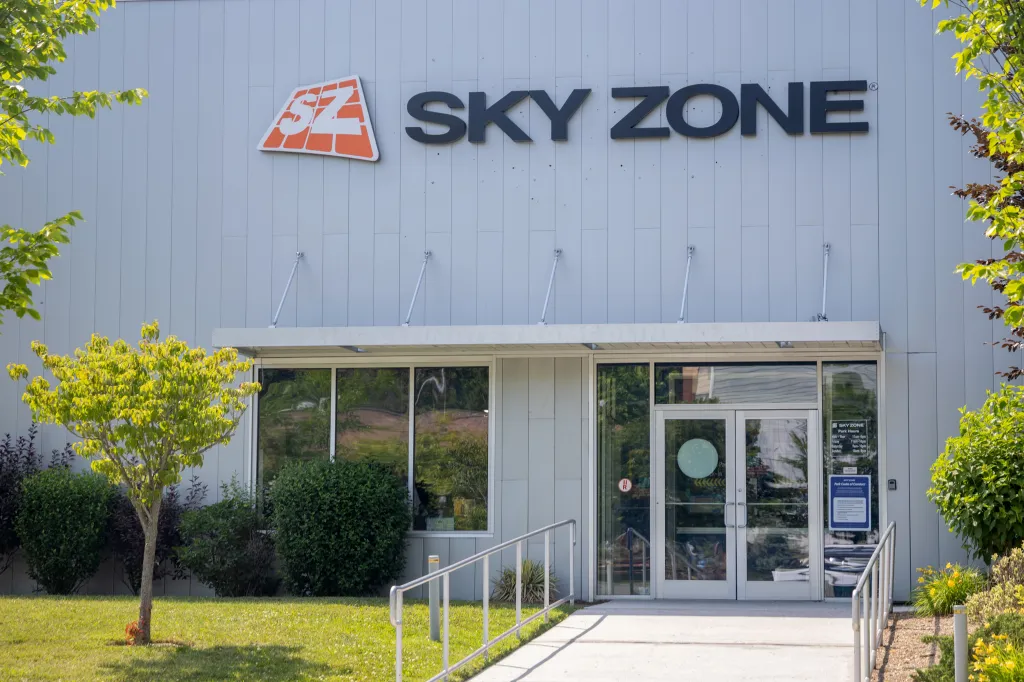 The outside of the Kisco Sky Zone. 