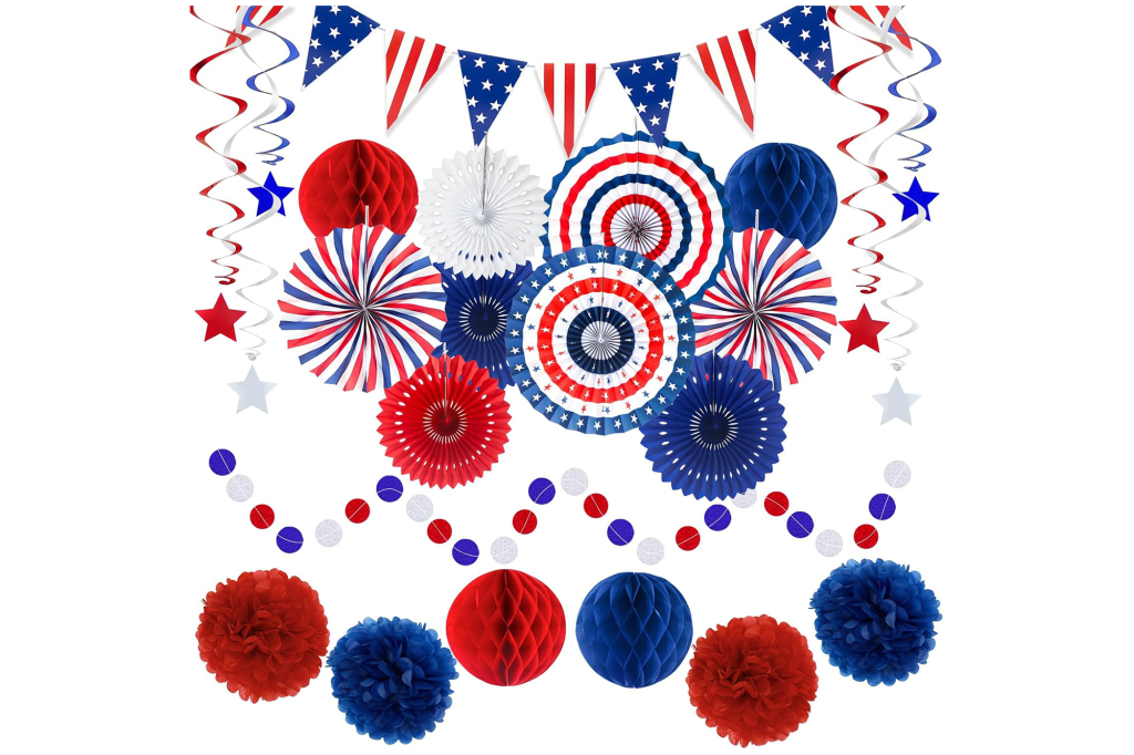 24-Piece Fourth of July Patriotic Decorations