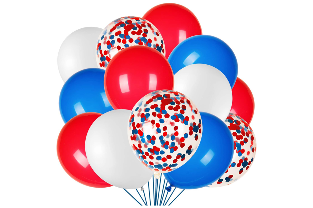 Patriotic & Confetti Balloons (80-Count)
