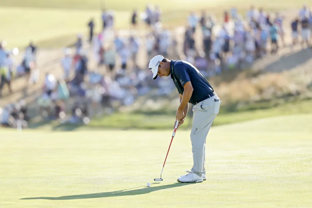 Emiliano Grillo putting on the 18th green at the 126th U.S. Open.