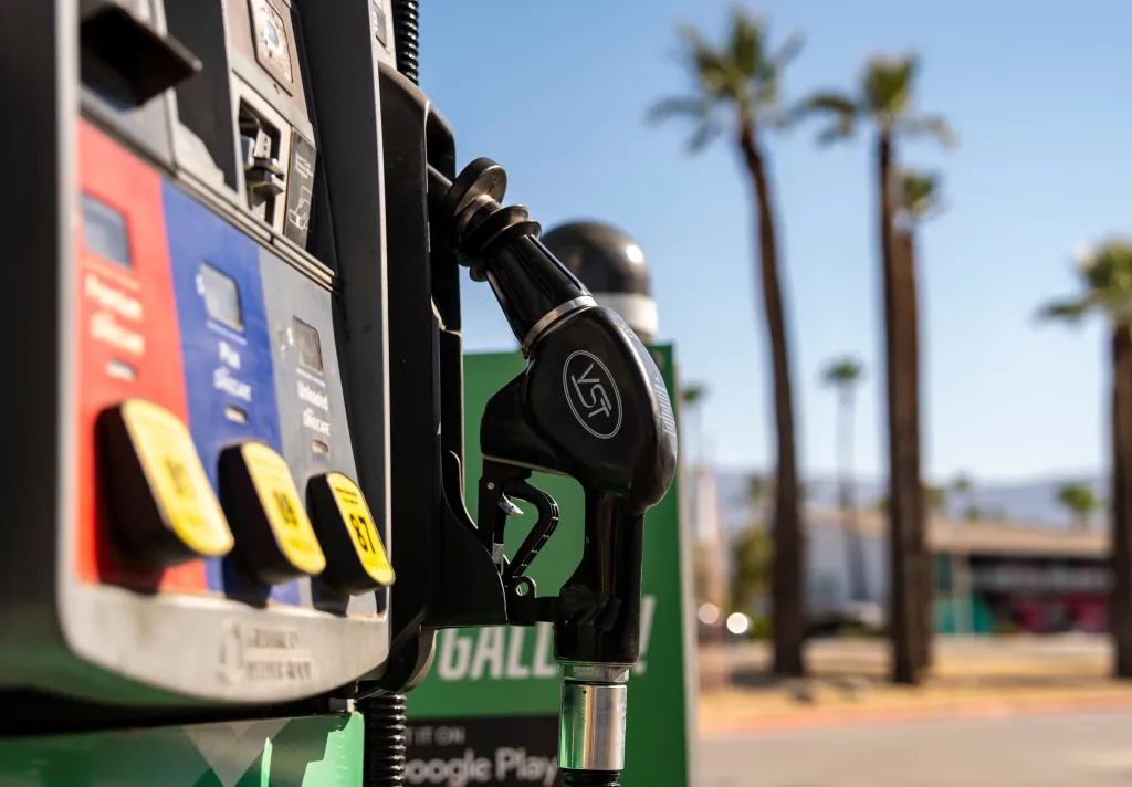 A gas pump at a Sinclair station in Palm Desert, California.
